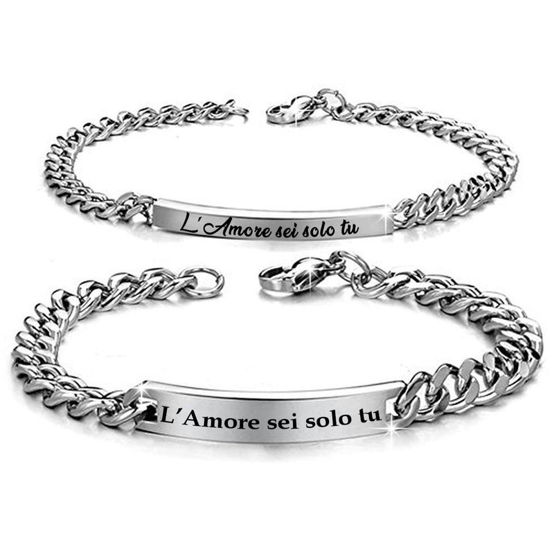 Coppia di Bracciali uomo e donna Edizione Speciale San Valentino con incisione - 