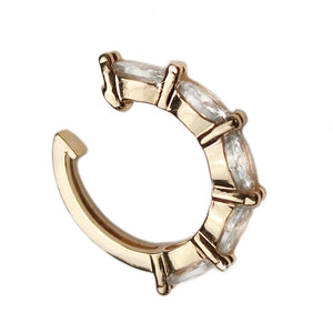 Earcuff a cerchio in lega anallergica rose gold con cristalli bianchi -Beloved_gioielli