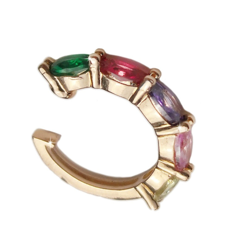 Earcuff a cerchio in lega anallergica rose gold con cristalli rainbow -Beloved_gioielli
