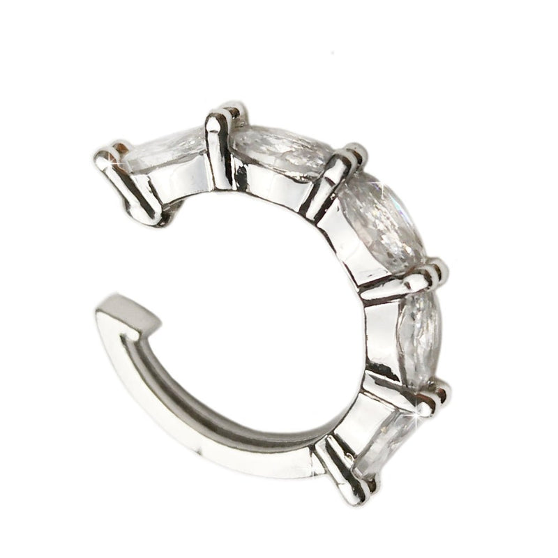 Earcuff a cerchio in lega anallergica silver con cristalli bianchi -Beloved_gioielli