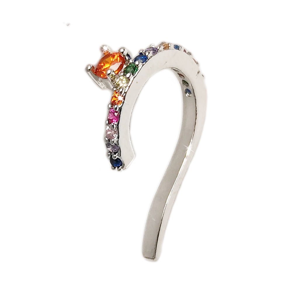 Earcuff a cerchio in lega anallergica silver con cristalli -Beloved_gioielli
