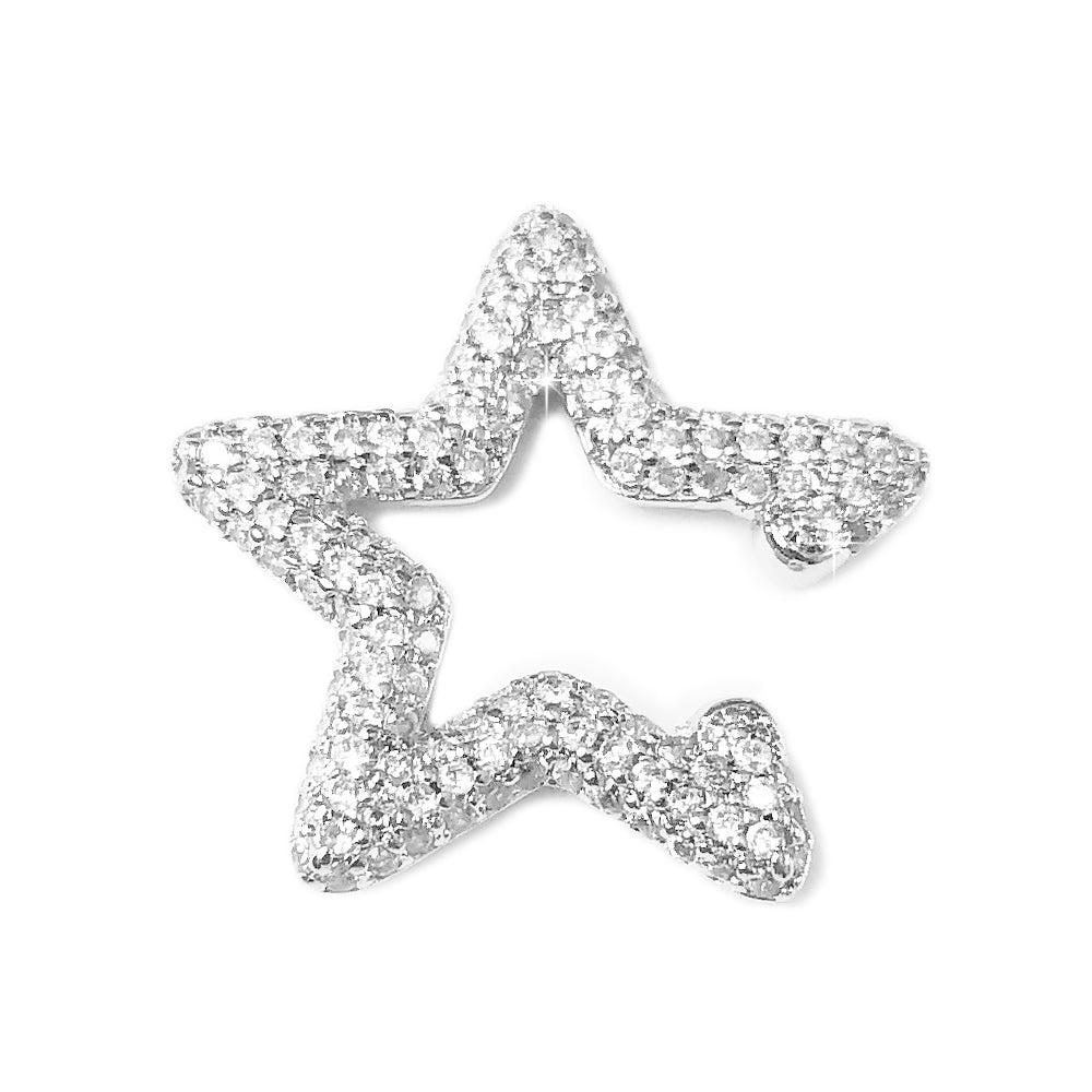 Earcuff in lega anallergica con cristalli - Stella cristalli bianchi -Beloved_gioielli