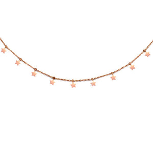 Girocollo in acciaio con charms pendenti rose gold - Stelle -Beloved_gioielli