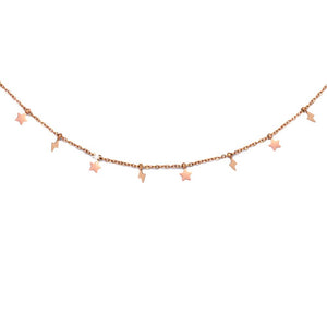 Girocollo in acciaio con charms pendenti rose gold - Stelle e fulmini -Beloved_gioielli