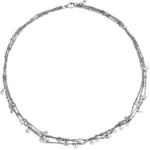 Girocollo stretto 3 file Silver con cristalli e Stelle -Beloved_gioielli