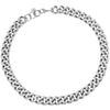 Girocollo stretto con maglia groumette maxi in acciaio Silver -Beloved_gioielli
