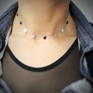 Girocollo stretto donna con 11 Cuori pendenti Silver -Beloved_gioielli