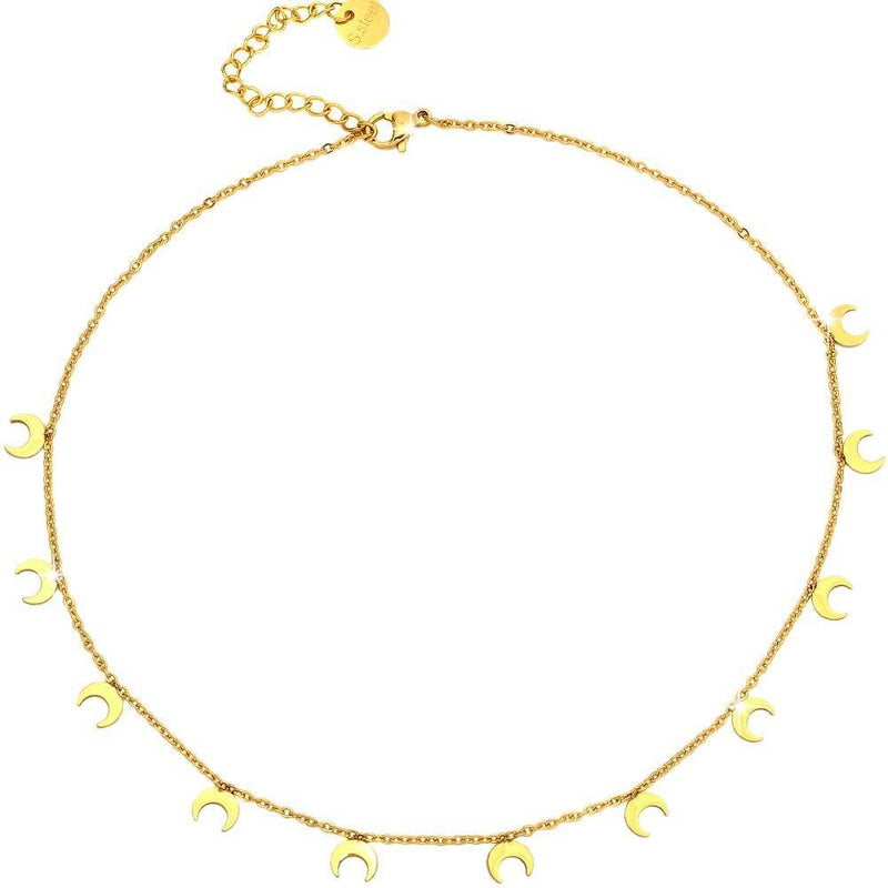 Girocollo stretto donna con 11 Mezzelune pendenti Gold -Beloved_gioielli