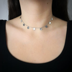Girocollo stretto donna con 11 Quadrifogli pendenti Silver -Beloved_gioielli