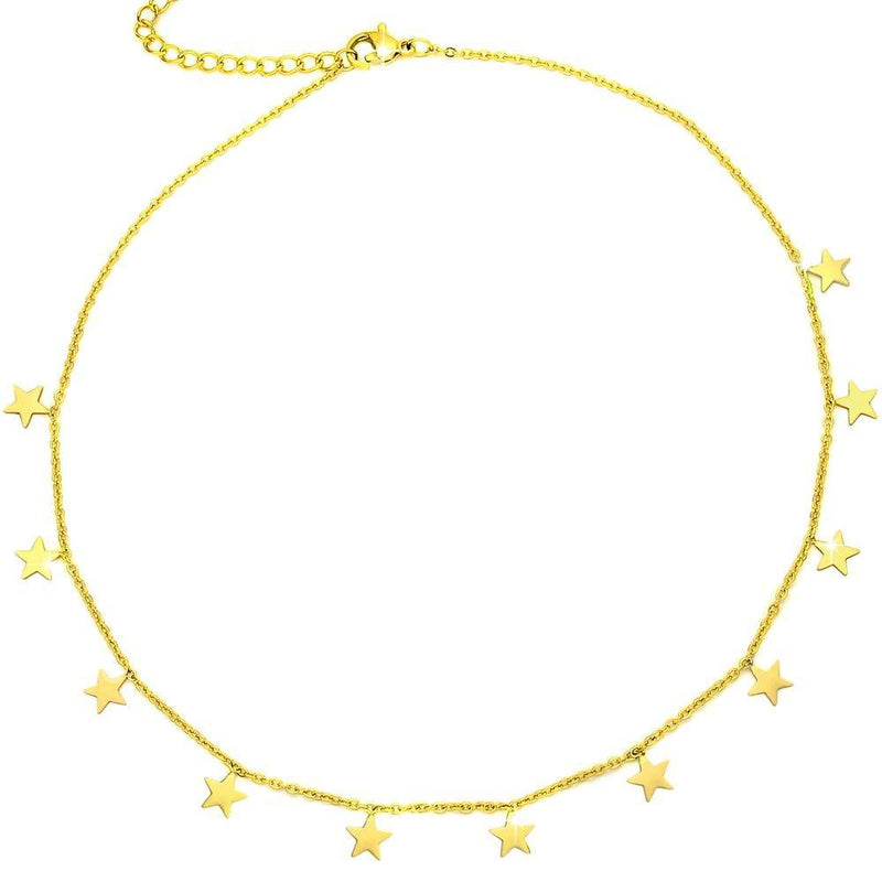 Girocollo stretto donna con 11 Stelle pendenti Gold -Beloved_gioielli