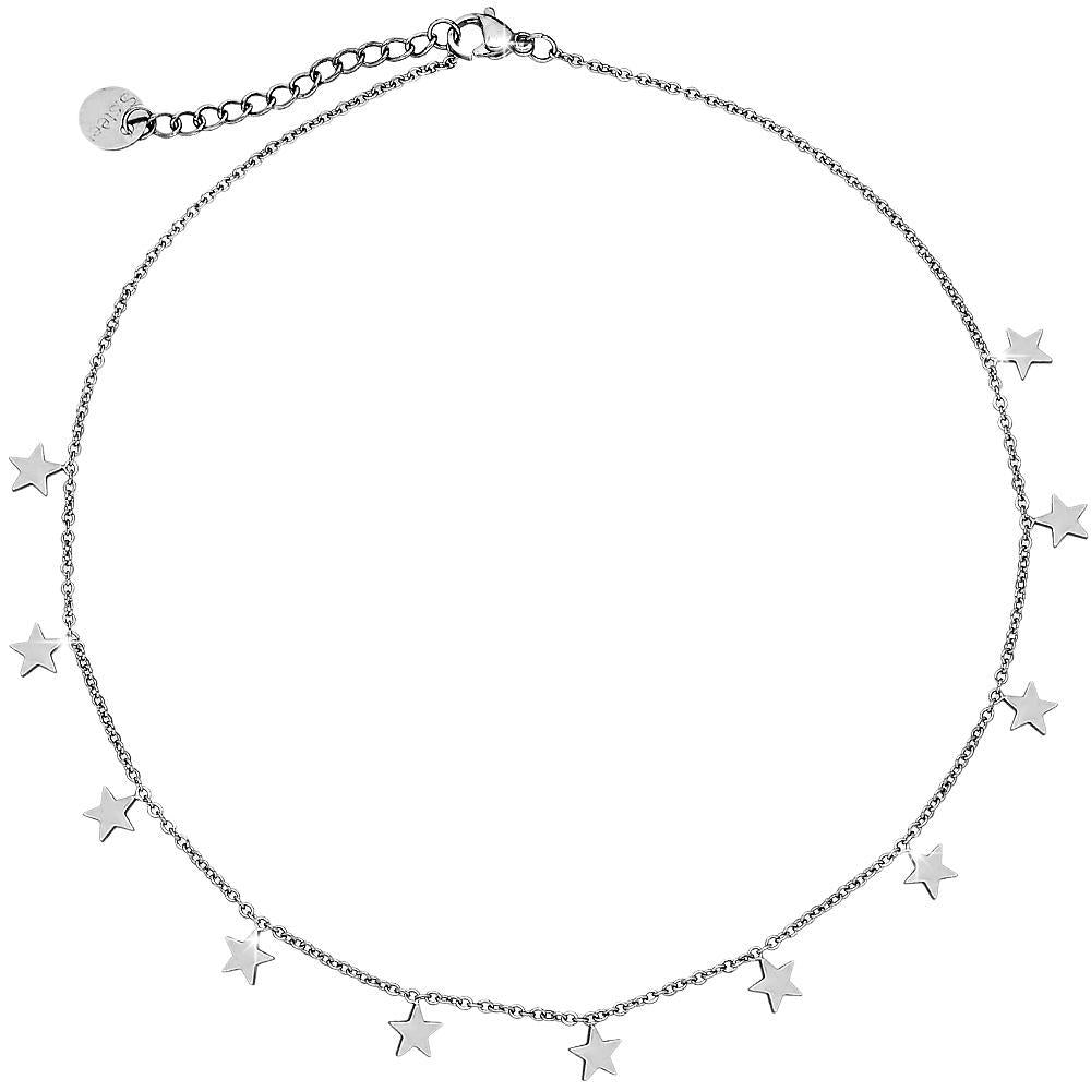 Girocollo stretto donna con 11 Stelline pendenti Silver -Beloved_gioielli