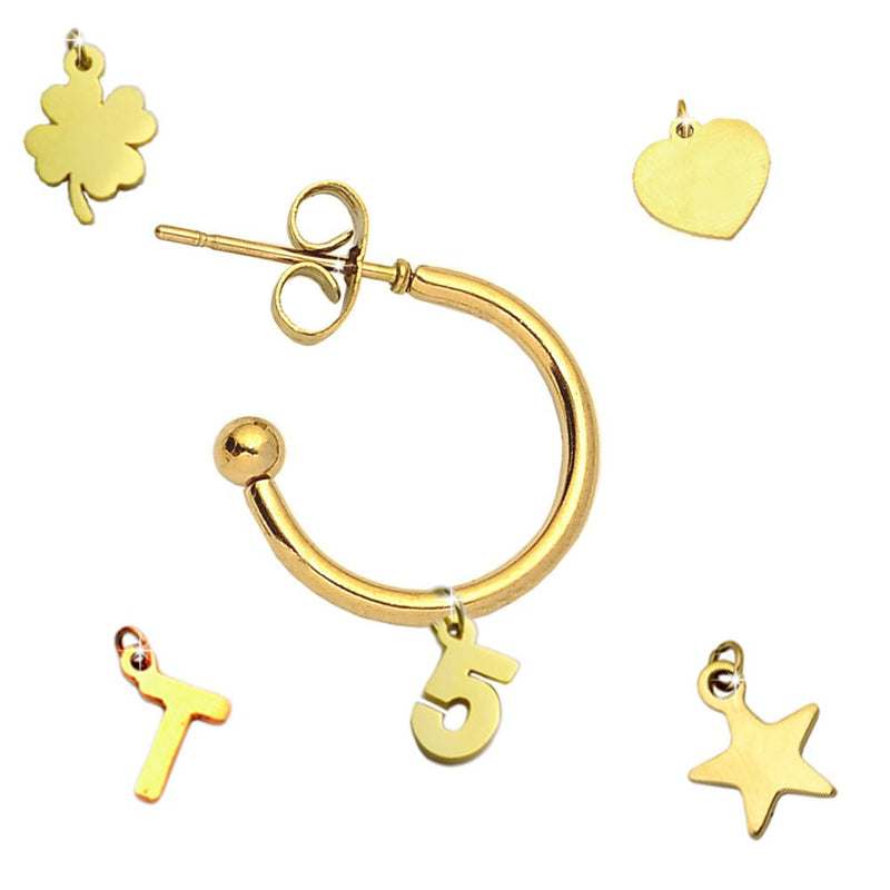 Mono orecchino componibile e personalizzabile - base e lettere Gold -Beloved_gioielli