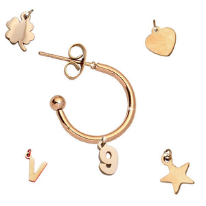 Mono orecchino componibile e personalizzabile - base e lettere Rose gold -Beloved_gioielli