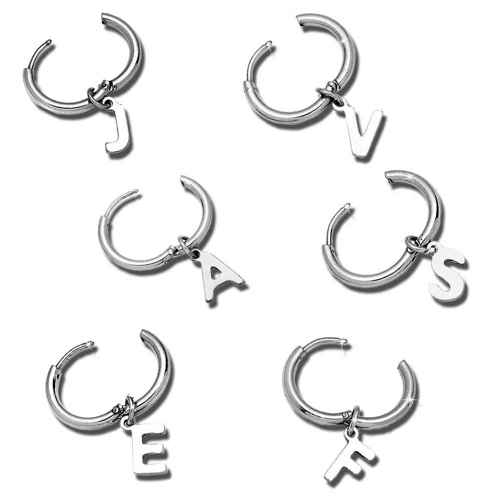 Mono orecchino con lettera in acciaio inossidabile -Beloved_gioielli