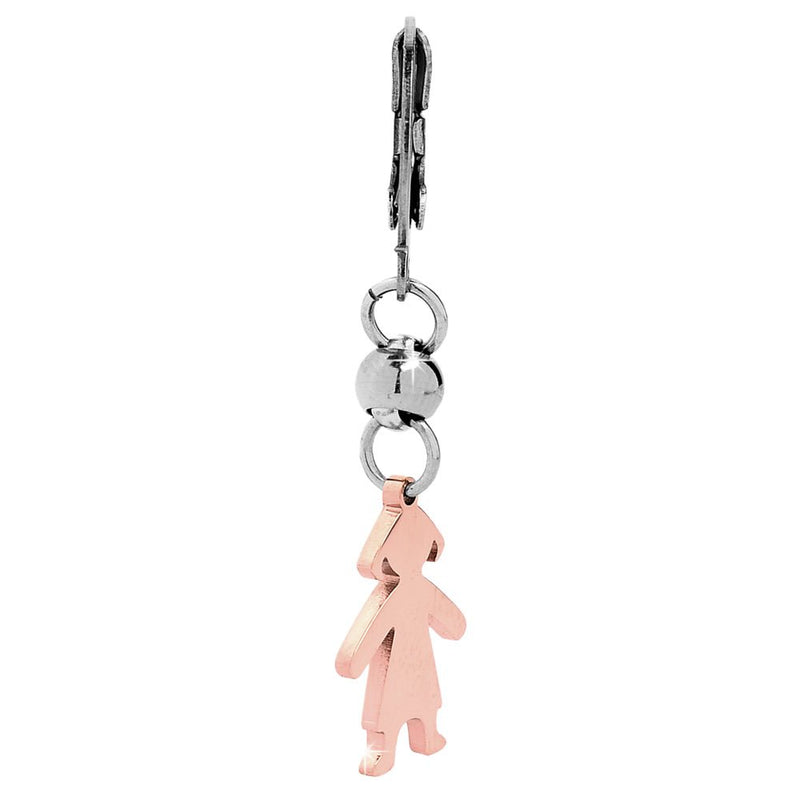Mono orecchino Family in acciaio inossidabile - Rose gold Bimba -Beloved_gioielli