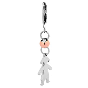 Mono orecchino Family in acciaio inossidabile - Silver Bimba -Beloved_gioielli