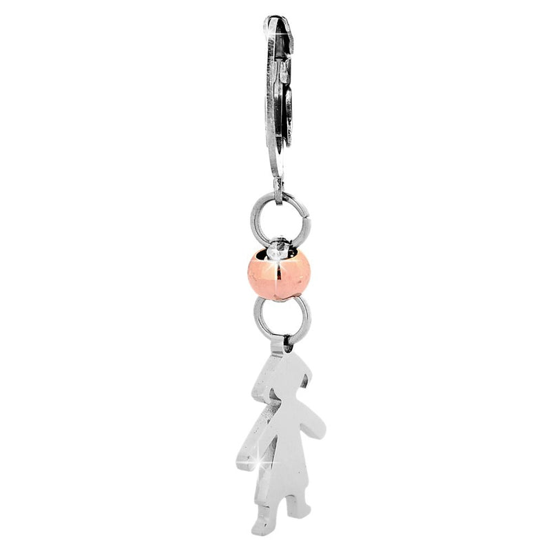 Mono orecchino Family in acciaio inossidabile - Silver Bimba -Beloved_gioielli