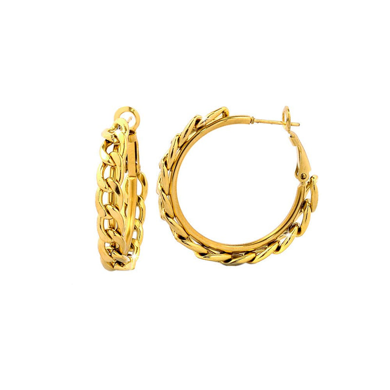 Orecchini a cerchio groumette - 3 misure disponibili - Gold -Beloved_gioielli