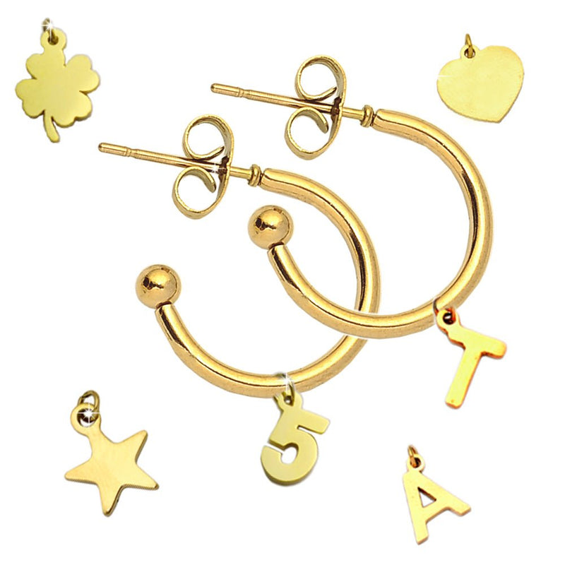 Orecchini componibili e personalizzabili - base e lettere Gold -Beloved_gioielli