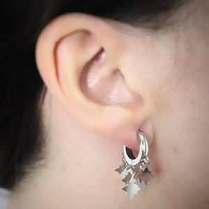Orecchini con charms pendenti colore silver - Stella Polare -Beloved_gioielli