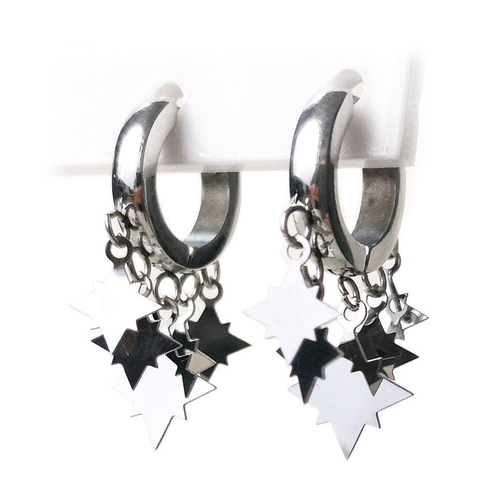 Orecchini con charms pendenti colore silver - Stella Polare -Beloved_gioielli