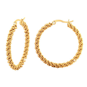 Orecchini con maglia intrecciata in acciaio - 2 misure disponibili - Gold -Beloved_gioielli