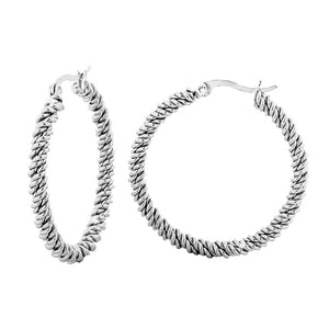 Orecchini con maglia intrecciata in acciaio - 2 misure disponibili - Silver -Beloved_gioielli