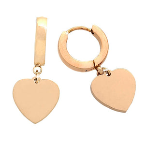 Orecchini con pendente colore rose gold - Cuore -Beloved_gioielli