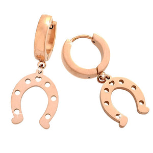 Orecchini con pendente colore rose gold - Ferro di cavallo -Beloved_gioielli