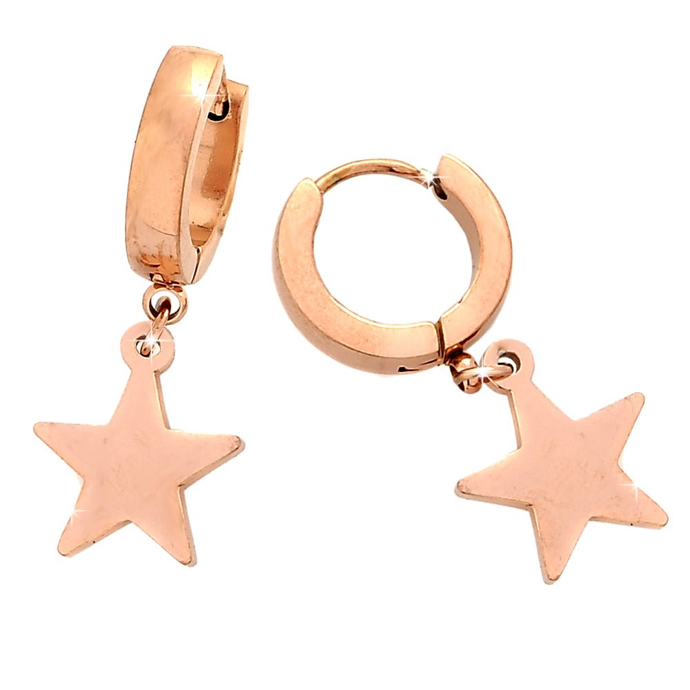 Orecchini con pendente colore rose gold - Stella -Beloved_gioielli