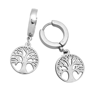 Orecchini con pendente colore silver - Albero della vita -Beloved_gioielli