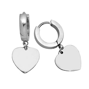 Orecchini con pendente colore silver - Cuore -Beloved_gioielli