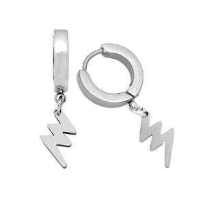 Orecchini con pendente colore silver - Fulmine -Beloved_gioielli