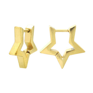 Orecchini Geometrici in acciaio colore Gold - Forma a Stella -Beloved_gioielli