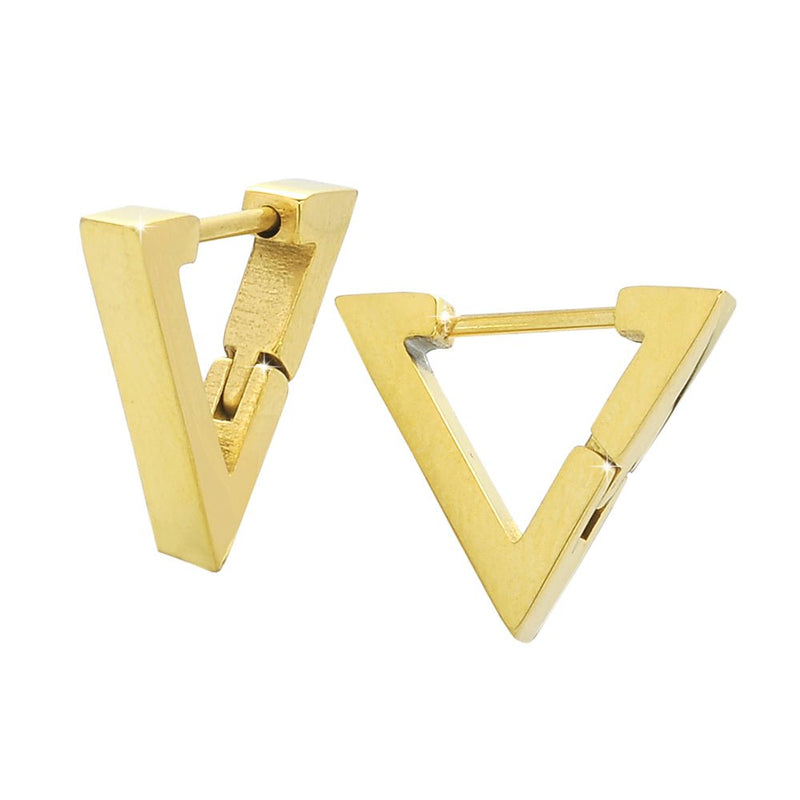 Orecchini Geometrici in acciaio colore Gold - Forma a Triangolo -Beloved_gioielli