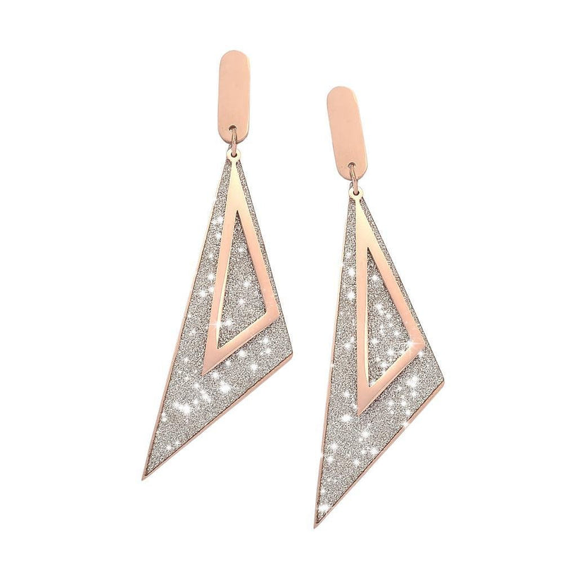 Orecchini Glitter Triangle - Rose gold -Beloved_gioielli
