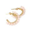 Orecchini in acciaio colore gold con cristalli naturali - Cerchio cristalli Rosa chiaro -Beloved_gioielli