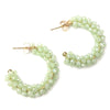 Orecchini in acciaio colore gold con cristalli naturali - Cerchio cristalli Verde chiaro -Beloved_gioielli