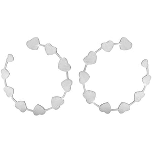 Orecchini Shape a cerchio - Cuori Silver -Beloved_gioielli