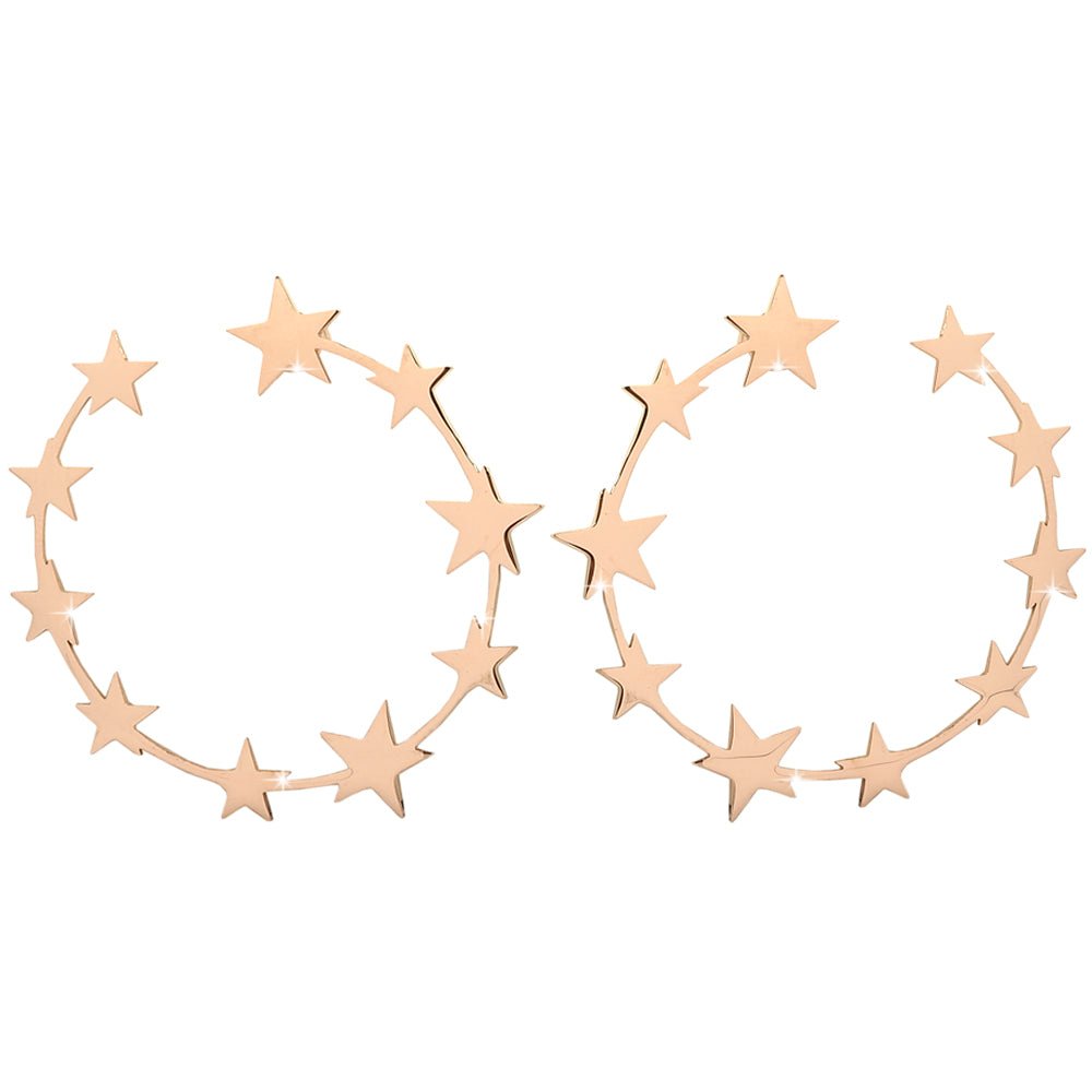 Orecchini Shape a cerchio - Stelle Rose gold -Beloved_gioielli