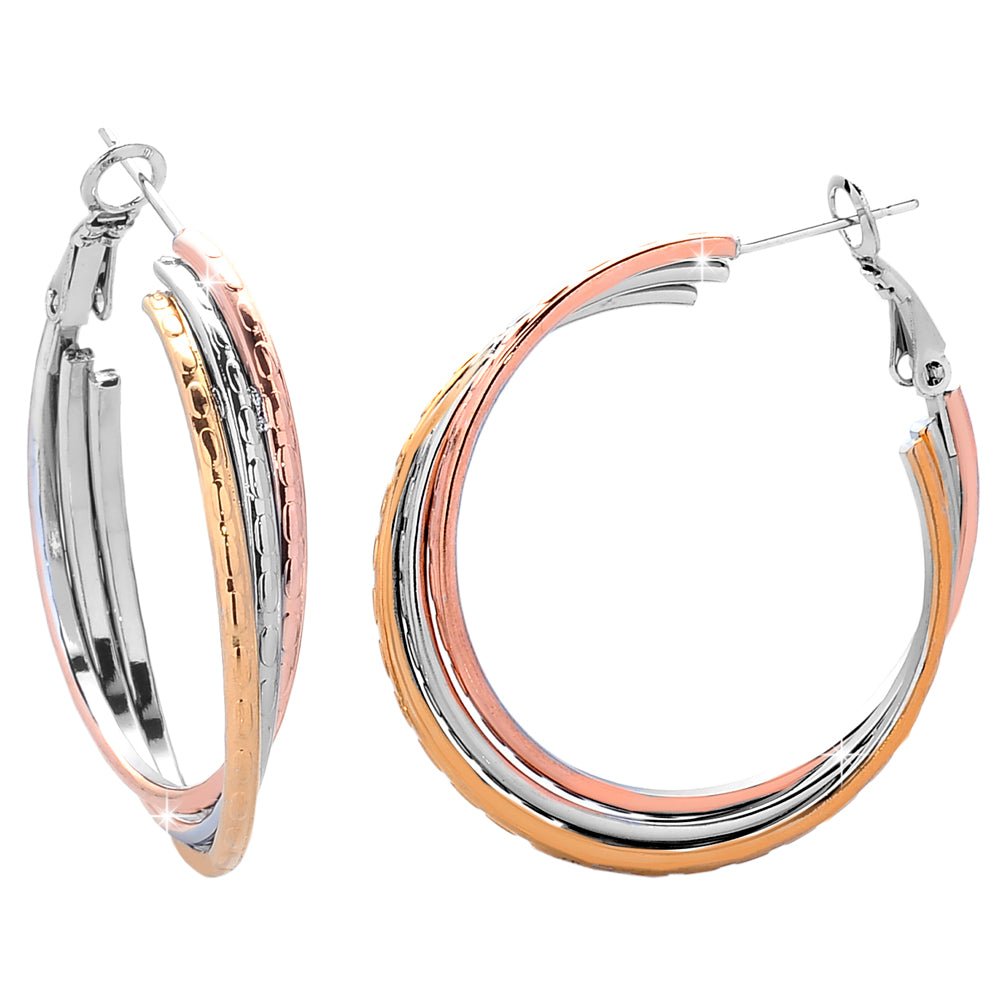 Orecchini tripli a intreccio - Silver, Rose gold e Gold -Beloved_gioielli