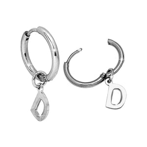 Paio di orecchini con lettera in acciaio inossidabile -Beloved_gioielli