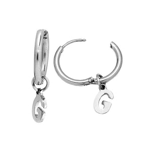 Paio di orecchini con lettera in acciaio inossidabile -Beloved_gioielli