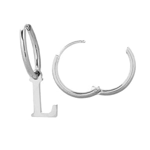 Paio di orecchini con lettera in acciaio inossidabile Silver -Beloved_gioielli