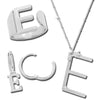 Parure anello, collana e orecchini Lettera Metal in acciaio Silver -Beloved_gioielli